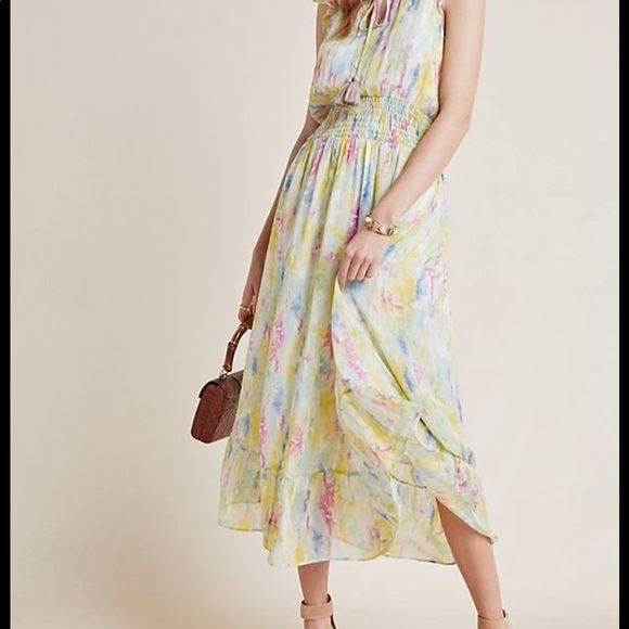 Anthropologie watercolor maxi dress size 2 new - Picture 2 of 5